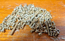 166 AST. PCS A.C. GILBERT ERECTOR SET 20'S WHITE TRUCK NUTS/BOLTS NICKEL PLATE