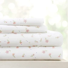 Double-Brushed Patterned Microfiber Twin Sheet Set 3 Piece – Oeko-TEX Certified 