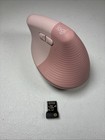 Logitech Lift Vertical Ergonomic Mouse Wireless/USB RH w/Dongle Rose Pink