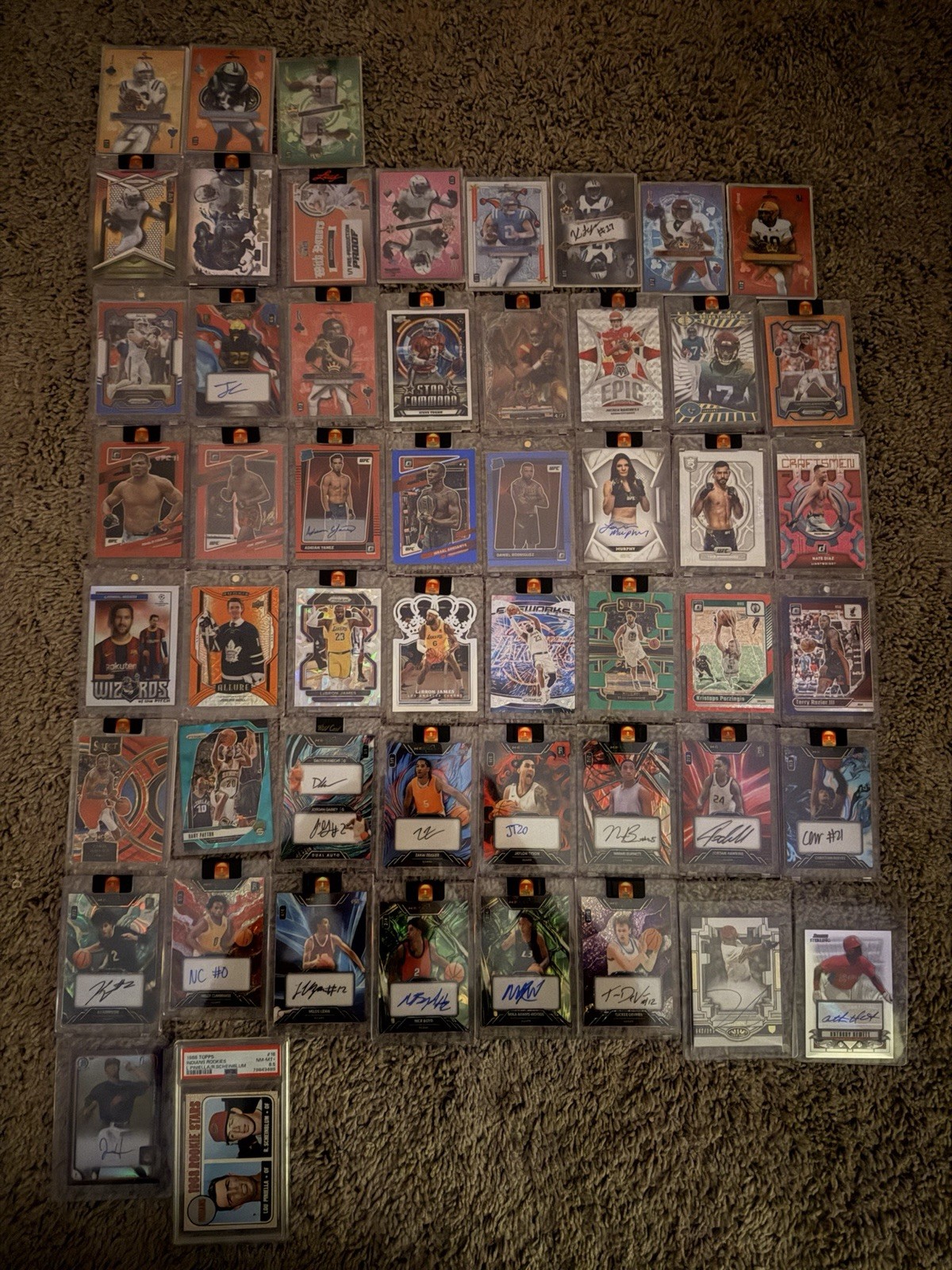 SPORTS CARD LOT OF 102 CARDS- Autos, Vintage Psa, Discos, Numbered, Patches view 2
