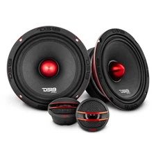 2x DS18 6.5" Mid-Range Speakers with Bullet with 2x Pei Dome Tweeters