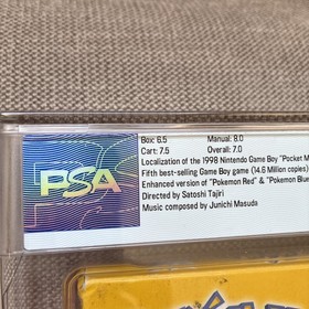 Pokemon Yellow (CIB) PSA Graded 7.0 Nintendo Gameboy Special Pikachu Edition!