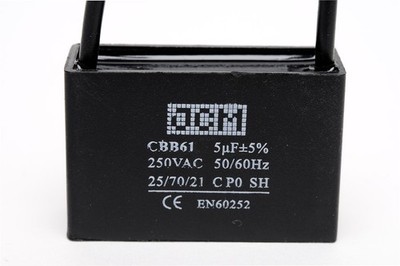 Condensatore Per Ventilatore A Soffitto CBB61 5μF 5uf 5.0uf 250V VAC Resina Epossidica 2 Fili