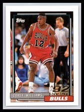 1992-93 Topps #271 Corey Williams Rookie Card RC Chicago Bulls. rookie card picture