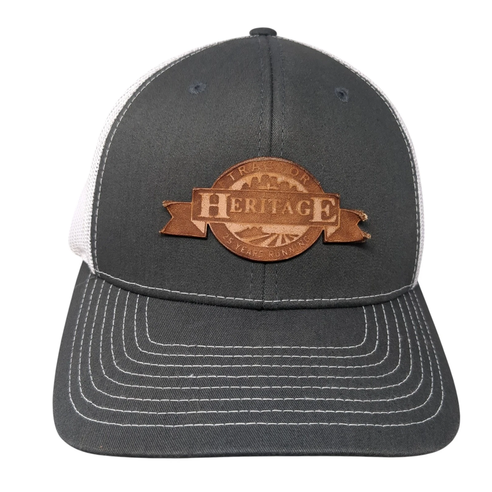 Heritage Snapback Trucker Hat Gray One Size Adjustable Mesh Back Richardson