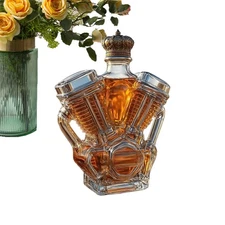 V-twin Engine Whiskey Bottle Unique Motorcycle Design Wine Handmade Decanter