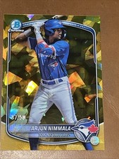 2025 Bowman Chrome Sapphire Arjun Nimmala Prospects Gold Refractor #37/50 JAYS
