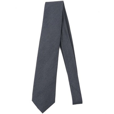 Isaia Napoli Dark Green and Slate Gray Micro Woven Silk-Wool Tie