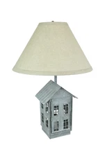 Rustic Zinc Dual Table Lamp And Accent Light Mid Century Modern Farmhouse Decor