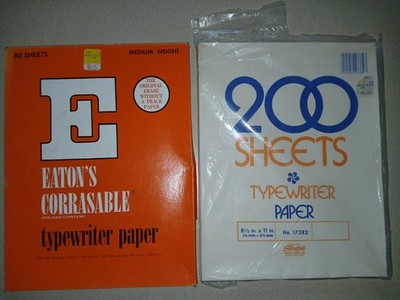 Eatons  Corrasable Typewriter Paper Erasable Box 8.5x11 Medium Springfield mfg