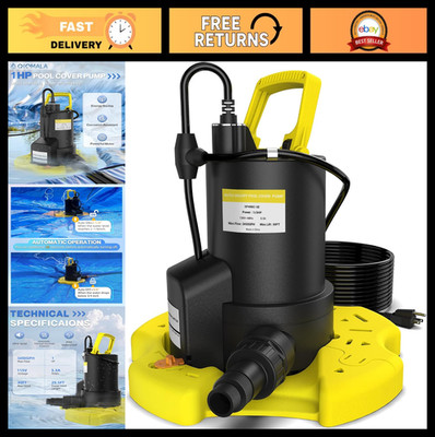 Automatic Pool Cover Pump 1 HP 3500 GPH Sump Pump with Check Valve & 29.6FT Cord