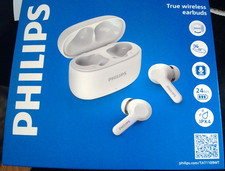 Philips True Wireless Earbuds. Weiß. 24 Std. IPX 4 Wasserdicht. 429936. Neu