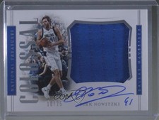 2018-19 National Treasures Colossal Material 10/25 Dirk Nowitzki Auto HOF 3d3