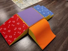 ECR4Kids SoftZone Little Me Wall Climb and Slide, Assorted 4 Piece