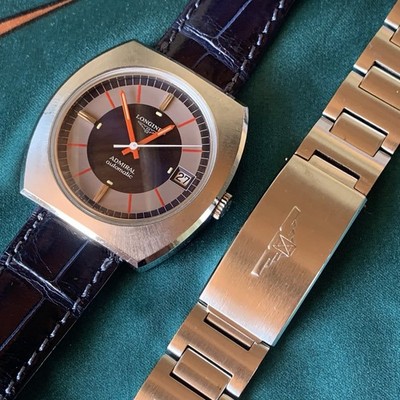 Longines Admiral Automatik blau/rot - Kal. 431 Ref. 8581 - Doppelarmband + Box
