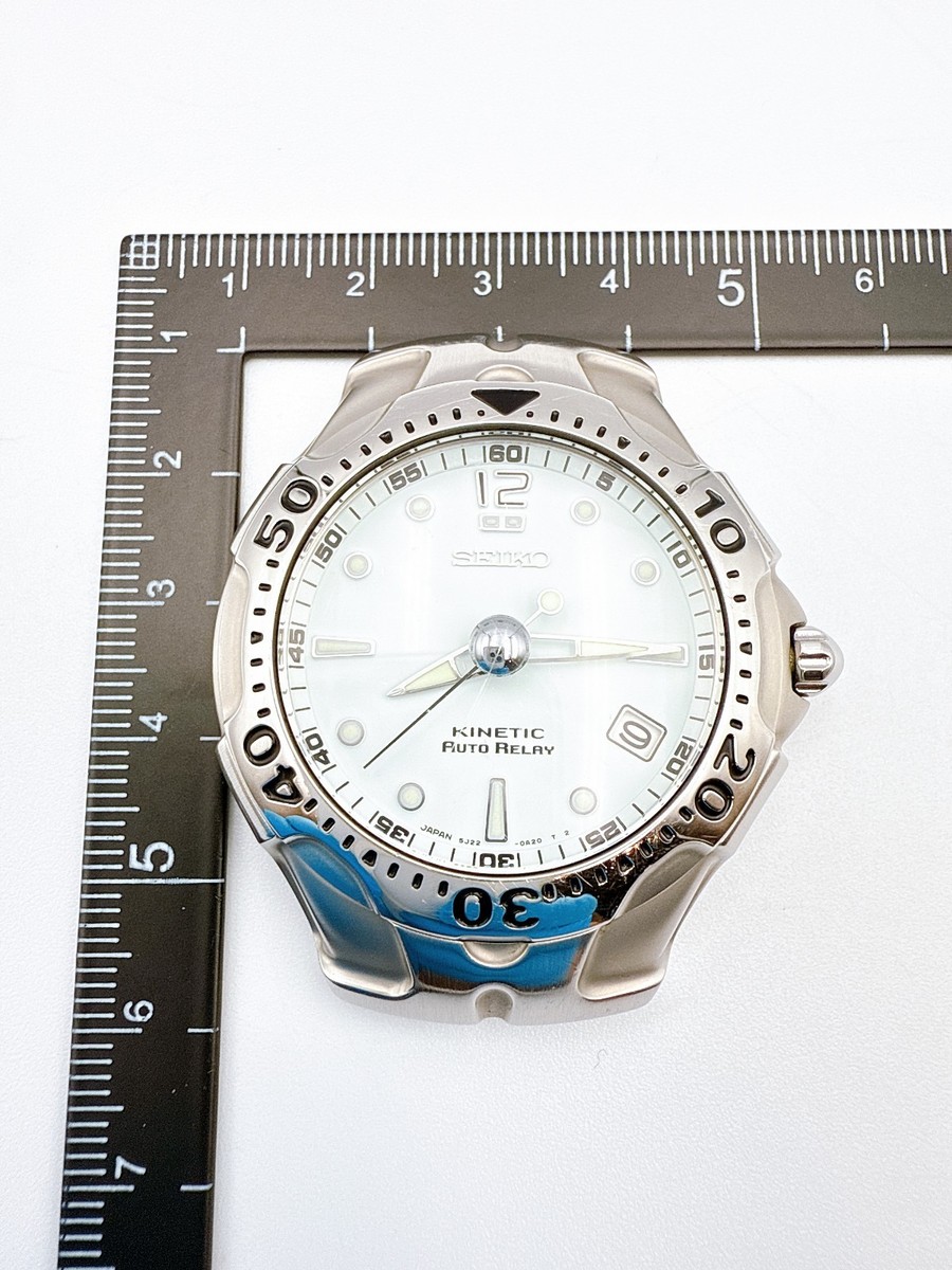 Seiko Kinetic Auto Relay Divers 5J22-0A50 Quartz White Watch New