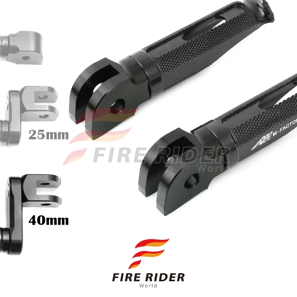 Clavijas de pie de jinete verdes ajustables de 40 mm SHINOBI para aventurero 96 97 98 99 00 01 Foto 4 de 4