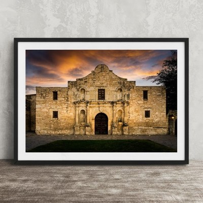 Alamo Photo Print Texas Independence San Antonio Sunset Wall Art Decor