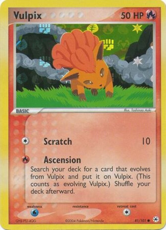 1x Vulpix - 81/101 - Common - Reverse Holo NM-Mint Pokemon EX - Hidden Legends