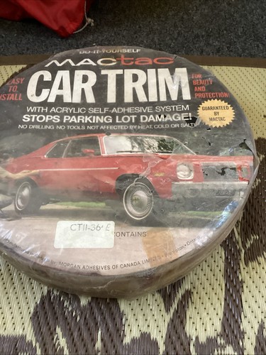 Vintage Classic Car Trim body Side door Molding Mactac Red NOS Omega On Cover - Picture 2 of 7