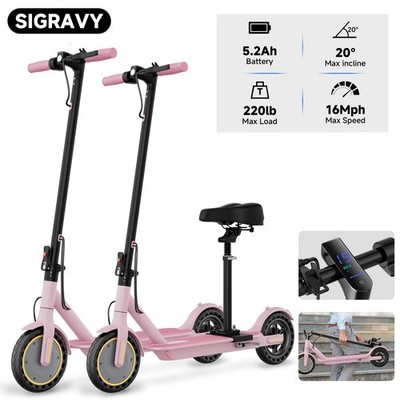 PINK SIGRAVY electric scooter without/ with seat for Adults/teens 350W Motor