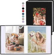 vivinin 2 Pack Photo Album 4x6, Linen Cover Book, Small Black