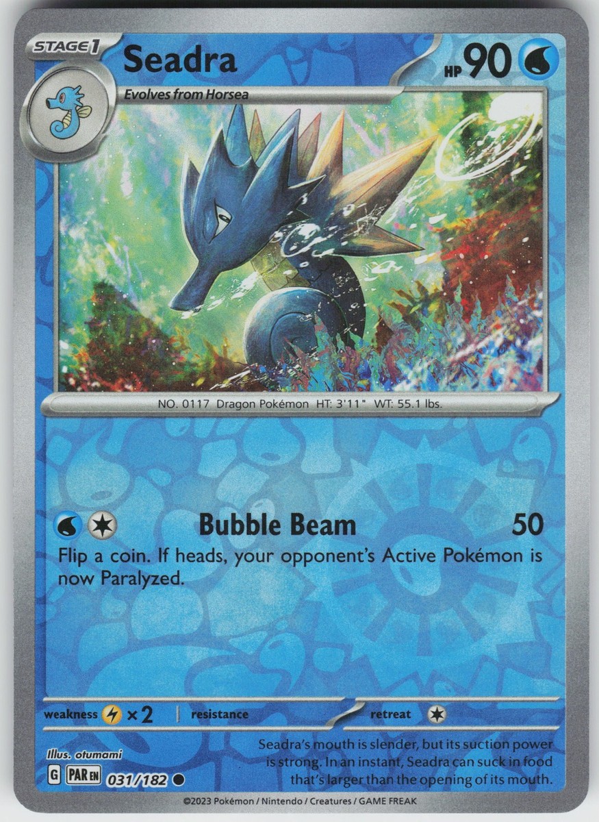 Seadra 031/182 Reverse Holo Near Mint SV04: Paradox Rift Pokemon