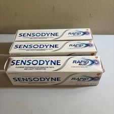 3 PK Sensodyne Rapid Relief Sensitive Toothpaste Mint Fluoride  Exp 10/2025