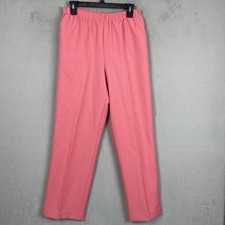 Alfred Dunner Dress Pants Womens Size 10 Pink Elastic Waist Straight Leg NWT