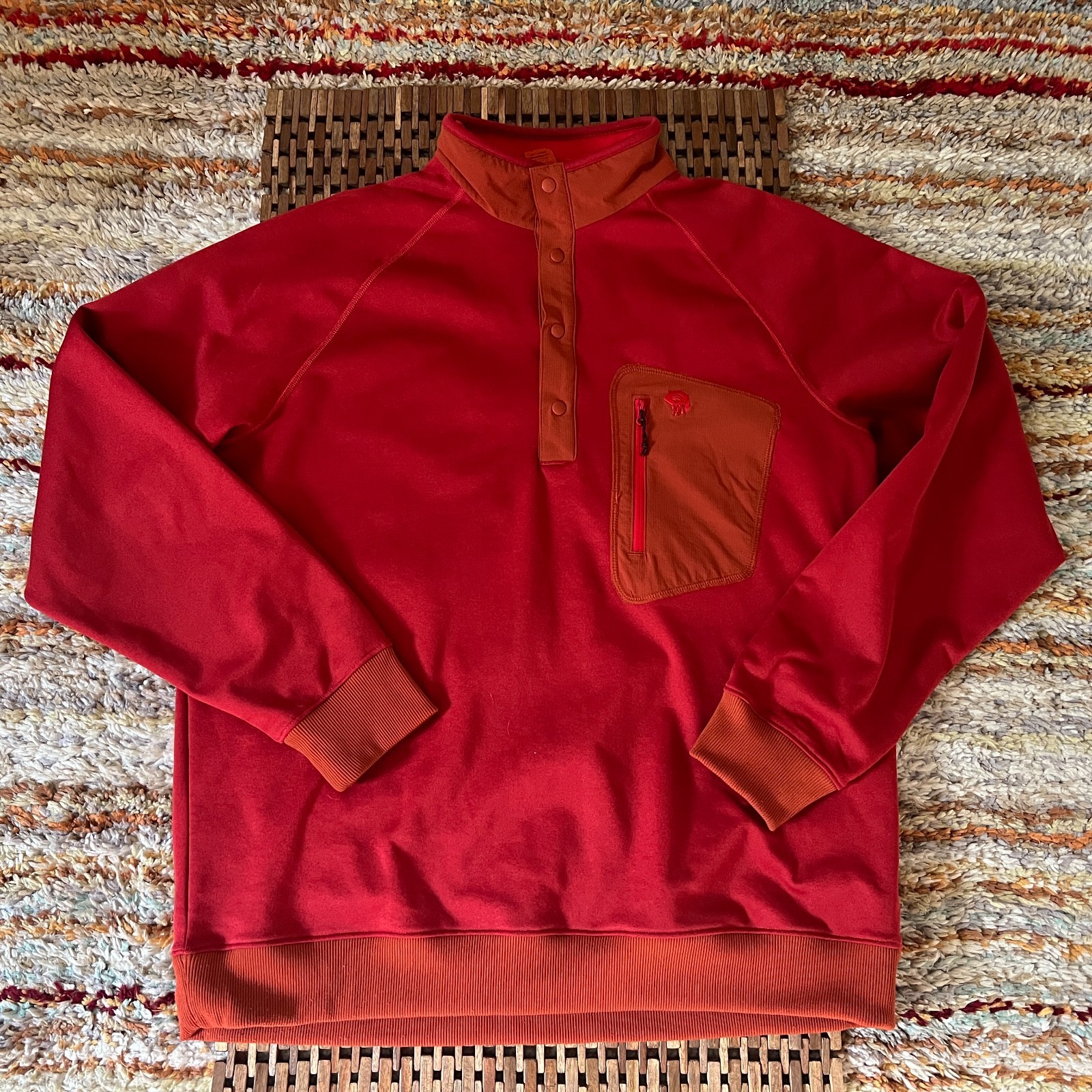 Mountain Hardwear Snap Front Pullover Sweater Red… - image 1