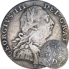 1787 Great Britain (British/UK) Silver 1 Shilling - Nice with Obverse Scratches