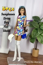 5PCS For Fashion Royalty Integrity Poppy Parker NuFace Dolls Dress Shoes Bag 1/6