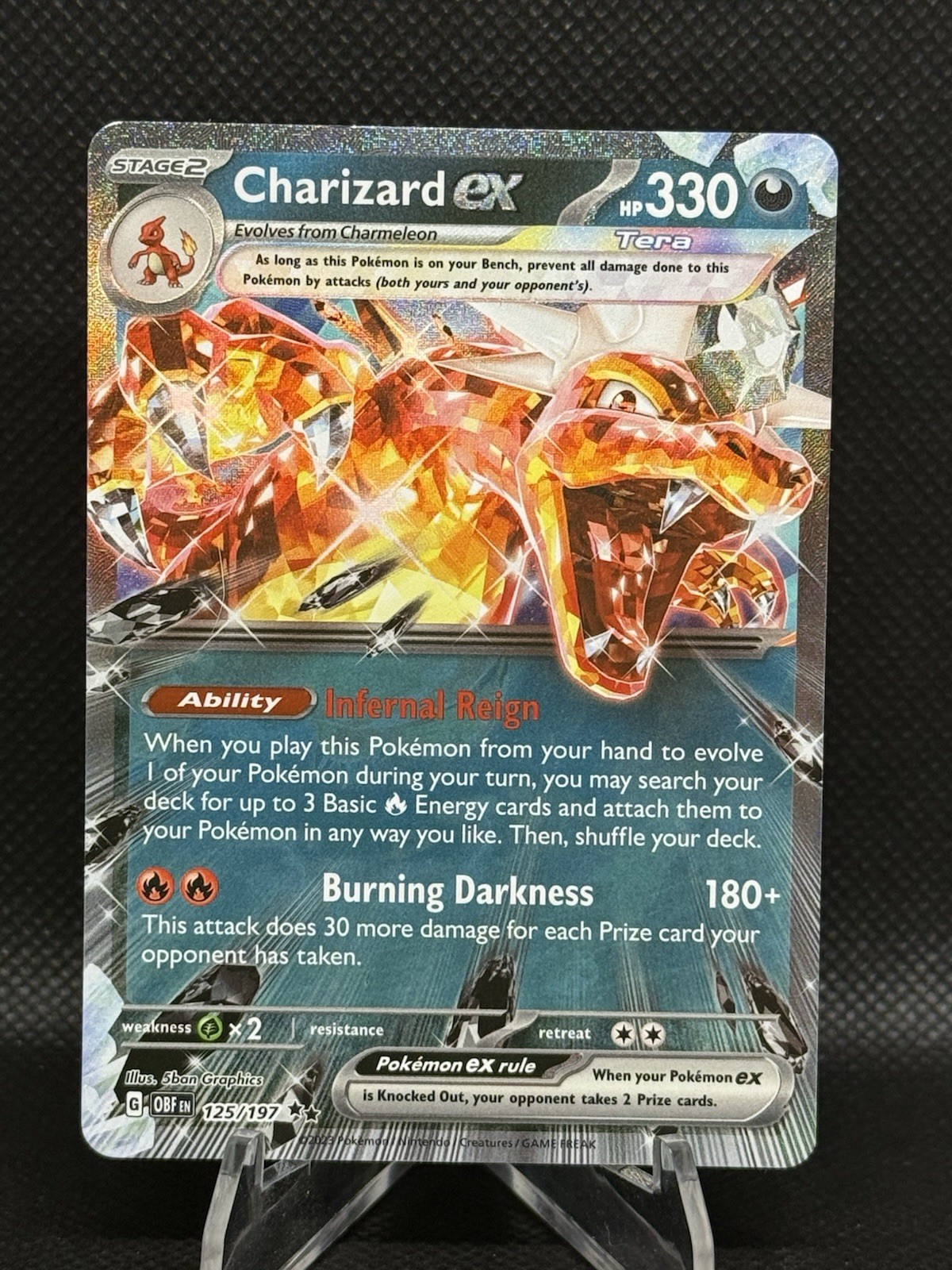 Charizard ex 125/197 Pokemon Card Holo Double Rare SV Obsidian Flames PTCG NM