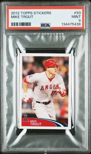 2012 Mike Trout Topps Mini Sticker Album #93 RC Rookie Angels PSA 9 Mint