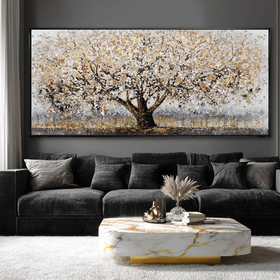 Vintage Tree Framed Floral Wall Art - 32''X70'' Prints for Living Room Decor