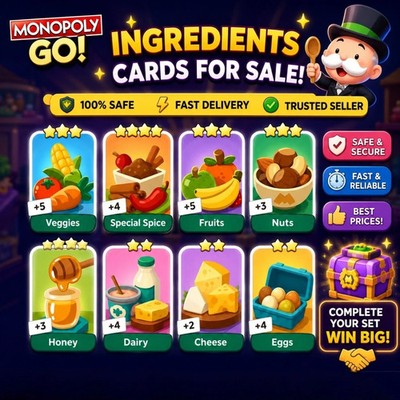GROSSPACKANGEBOT   CAFE INGREDIENT SET AUFKLEBER   Monopoly Aufkleber Go -SCHNELLE Lieferung