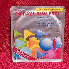 AOL vtg INSTALL DISC collectible america online FOIL VAC PACK free games cd rom