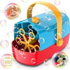Bubble Machine Durable Automatic 4.92 x 8.46 x 4.72 inches, Blue Red