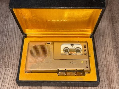 Rare Gold Sony M-9 G Microcasette-Corder. For Parts Only Untested With Case
