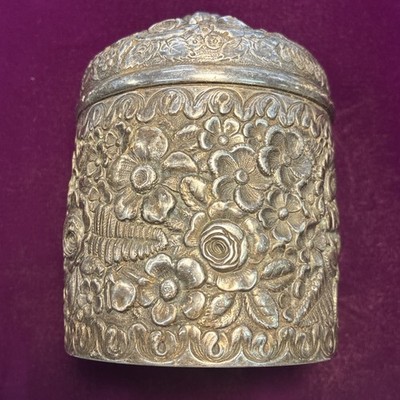 Tiffany And Co 1880's Sterling Silver Floral Fern Repousse Tea