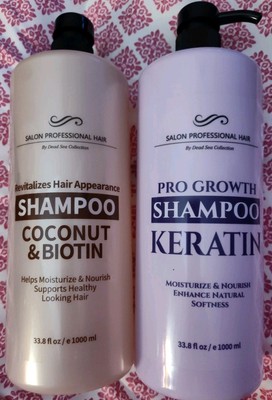 2 Dead Sea Collection Salon Professional Shampoos, Coconut Biotin & Karatin NEW