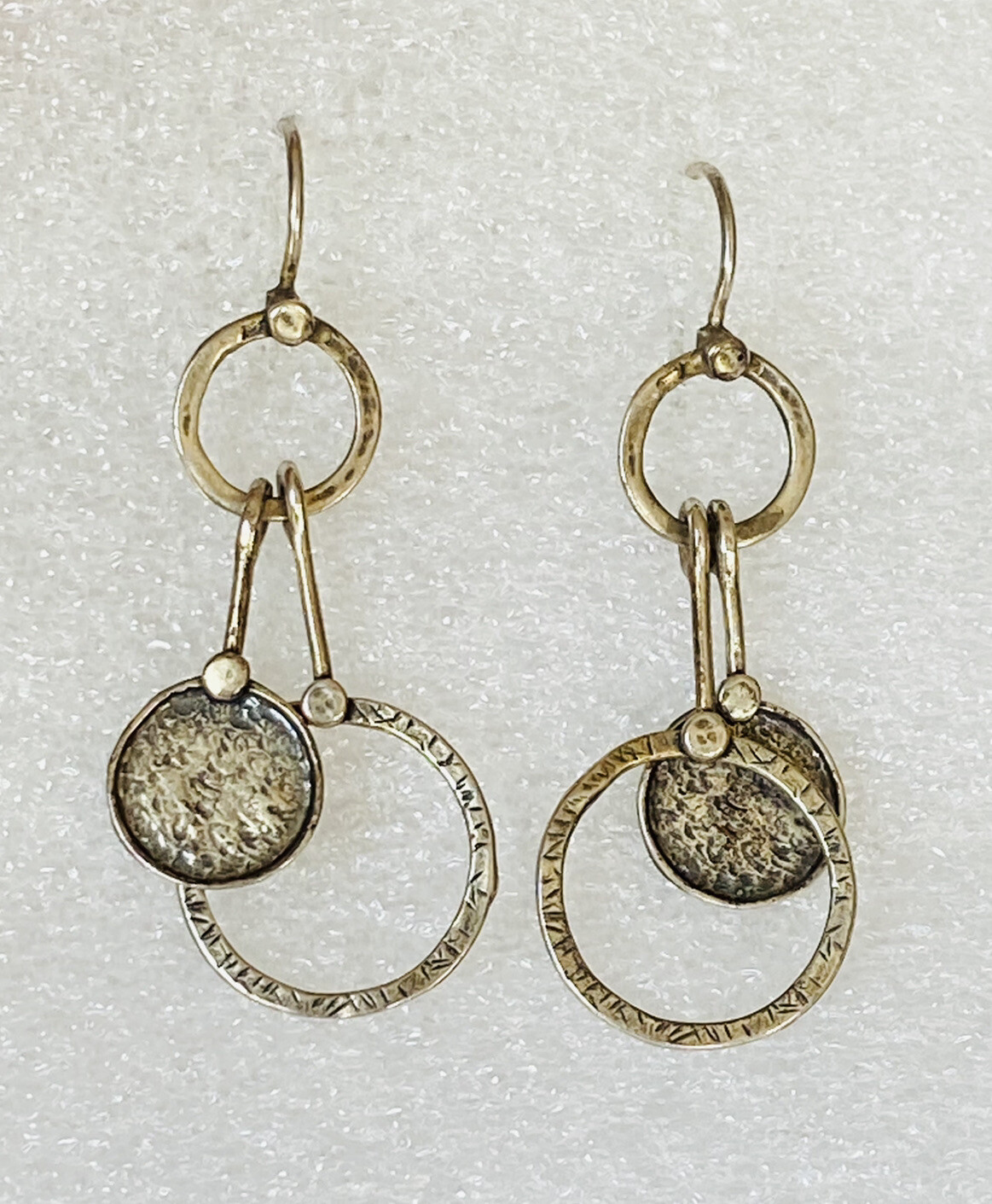 RARE Silpada Circle Disk Dangle Drop Hammered Oxi… - image 4
