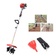 51.7CC 2 Stroke Mini Gas Powered Tiller Cultivator Rototiller Garden Farm Tiller