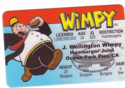 J Wellington Wimpy HAMBURGER of Popeye the SAILOR MAN plastic