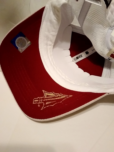 Black Clover FSU 2 Tone Vintage Adjustable Hat Garnet Red-White/Gold 8670 - Picture 9 of 9