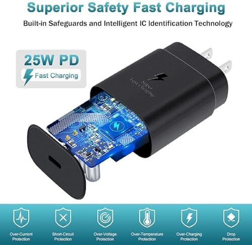 Samsung Charger Super Fast Charging 25W USB C Wall Charger Block with Type C Cha - Bild 4 von 6
