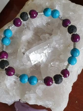 TURQUOISE Lava bracelet Healing  BOHO