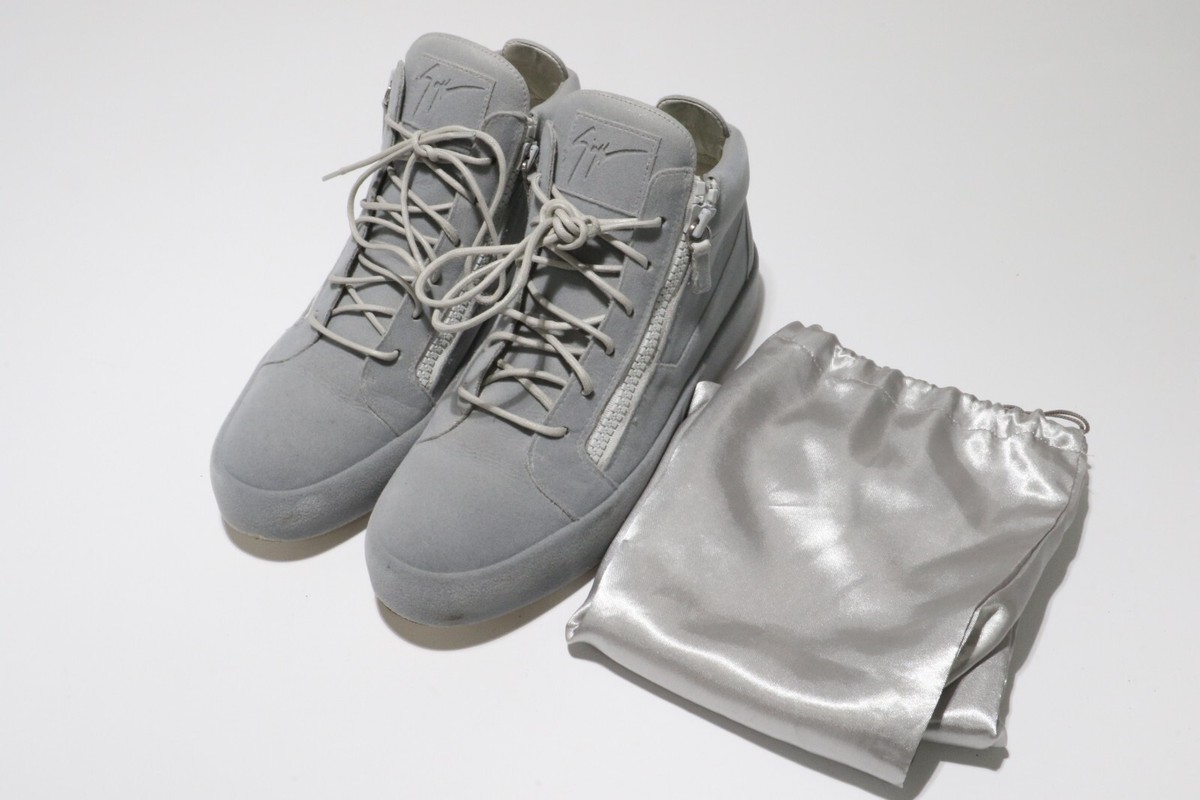 Giuseppe Zanotti London Double Zip Grey Suede High Top Giuseppe Zanotti London Double Zip Grey Suede High Top