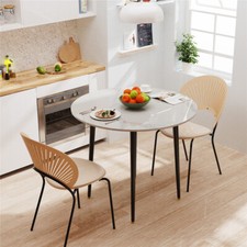 Round High-Grade Marble Top Dining Kitchen Table Leisure Coffee Table Furniture