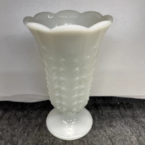 Vintage 9” Milk Glass Vase from Brody Co. #M5200
